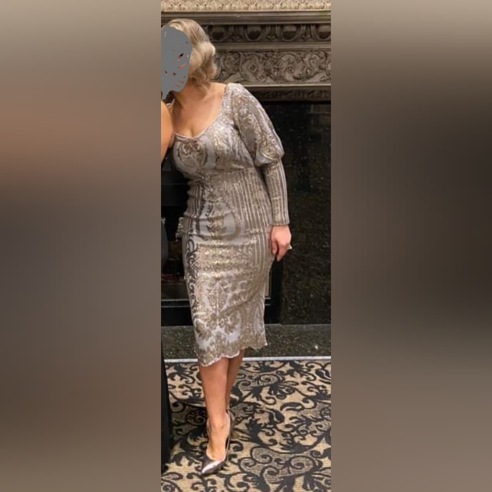 Silver long sleeve dress